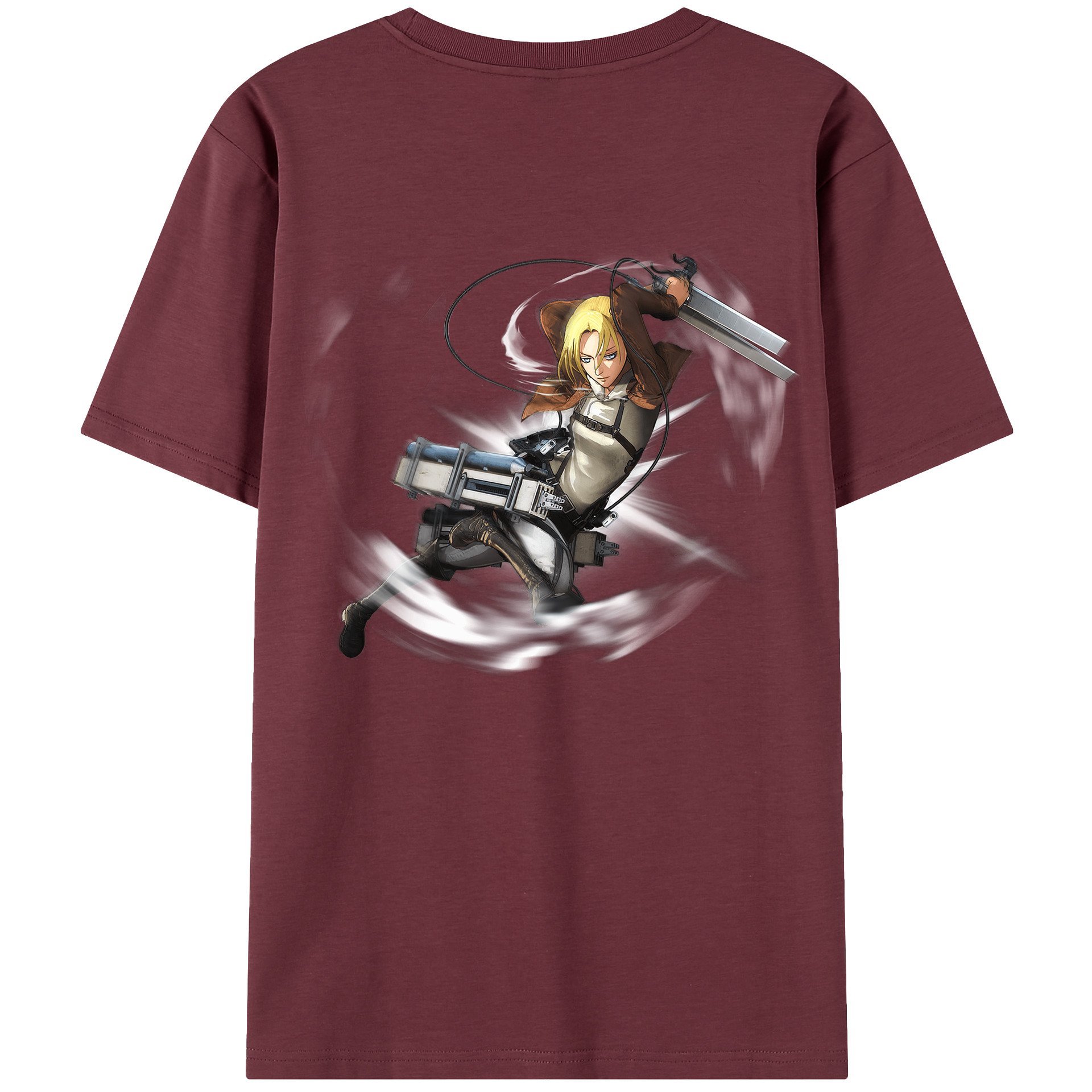 （画像用） 進撃の巨人 アニ・レオンハート Attack on Titan Annie Leonhart 綿100％半袖Tシャツ（背面プリント）